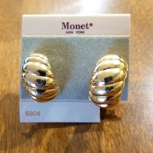 Monet Gold Clip On Earrings